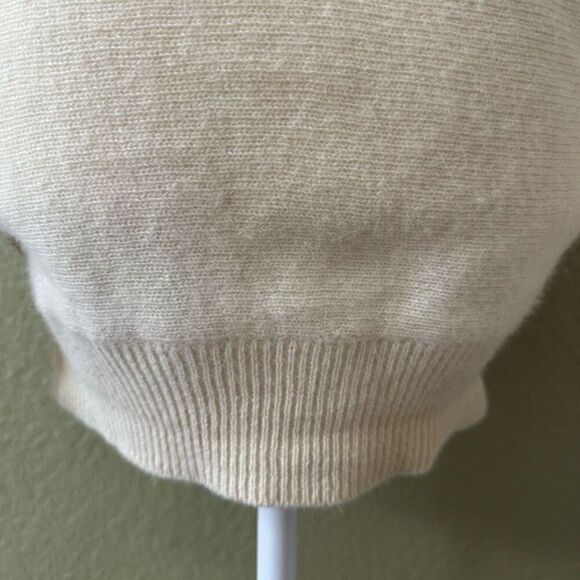 Vivien Forest Size S Beaded Pearl Embroidered Sweater Cream Coquette Grannycore - Picture 9 of 10